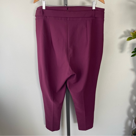 Torrid High Waisted Tie Front Paperbag Pant Trouser Burgundy Purple Size 12 - Picture 3 of 6
